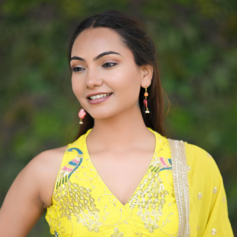 Bright Yellow Sparkle Embellished Lehenga