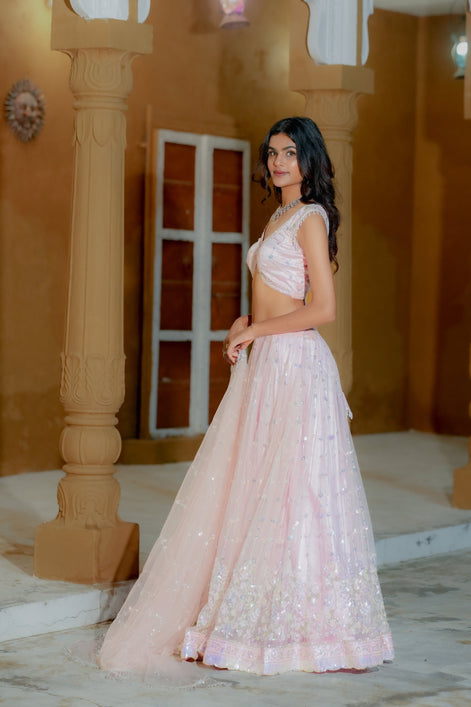 Pink Handwork Lehenga