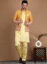 Yellow and Gold Silk Nehru Jacket Set