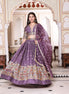 Plum Embroidered Silk Lehenga