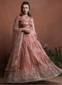 Dusty Rose Sparkle Embroidered Net Lehenga