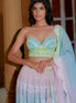Multicolor Thread Embroidered Georgette Lehenga