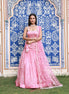 Pink Trumpet-Style Hand-Work Silk Lehenga