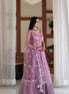 Dusty Lilac Embroidered Chiffon Lehenga