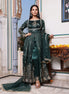 Midnight Green Embroidered Pant-Style Silk Anarkali