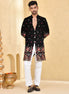 Black Embroidered Velvet Indo-Western Suit