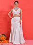 Ivory Hand-Embroidered Georgette Fishcut Lehenga