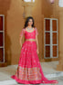 Pink Embroidered Georgette Lehenga