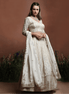Off-White Embroidered Silk Lehenga