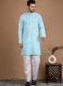 Baby Blue Embroidered Georgette Kurta Set