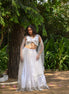 White Sparkle Embroidered Net Lehenga