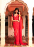 Red Handwork Georgette Saree