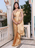 Gold Hand-Work Crepe Silk Saree