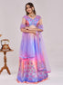 Multicolor Floral Hand-Embroidered Satin Silk Lehenga