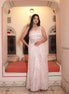 Pastel Pink Embroidered Net Sharara