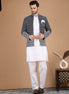 Black Silk Nehru Jacket Set