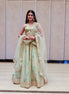Mint Green Multicolor Floral Embroidered Net Lehenga