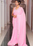 Pink Embroidered Georgette Saree