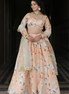 Peach Floral Embroidered Silk Lehenga
