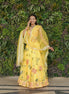 Yellow Multicolor Floral Embroidered Organza Lehenga