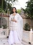 White Sparkle Embroidered Georgette Garara