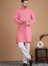 Pink Embroidered Georgette Kurta Set