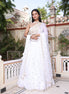 White Hand-Work One Shoulder Style Georgette Lehenga