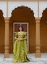 Green Embroidered Banarasi Silk Lehenga