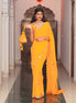 Orange Hand Embroidery Georgette Saree