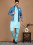 Blue and Aqua Blue Nehru Jacket Set
