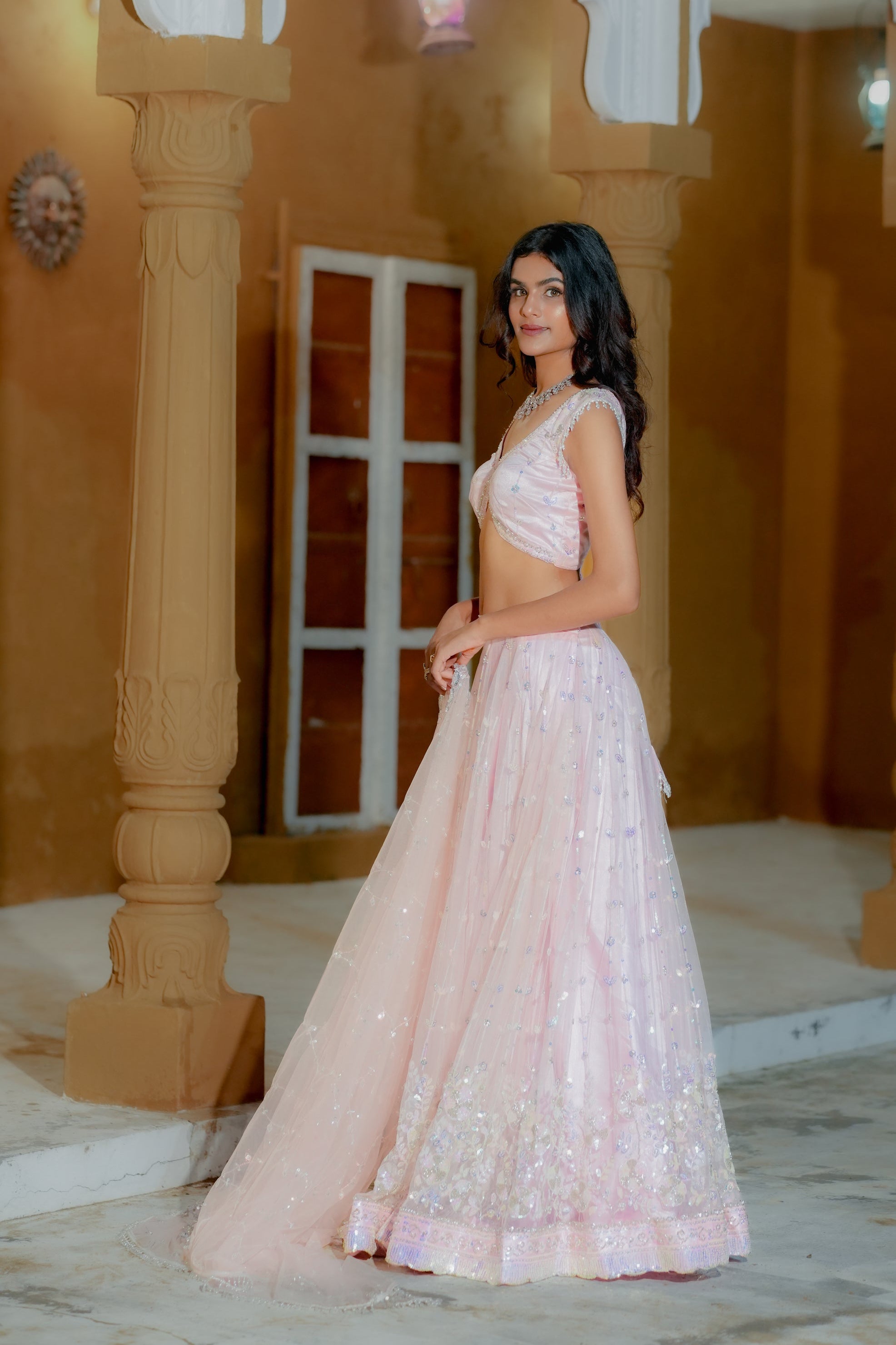 Pink Handwork Lehenga