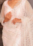 Light Pink Hand Embroidered Net Saree