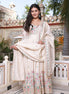 Light Beige Floral Hand-Work Crepe Silk Gown