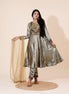 Silver and Olive Gold Hand - Work Velvet Anarkali - Liza’s FashionLiza’s FashionAnarkaliXXSSilver and Olive Gold Hand - Work Velvet Anarkali