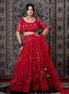 Red Embroidered Georgette Lehenga - Liza’s FashionLiza’s FashionLehengaXXSRed Embroidered Georgette Lehenga