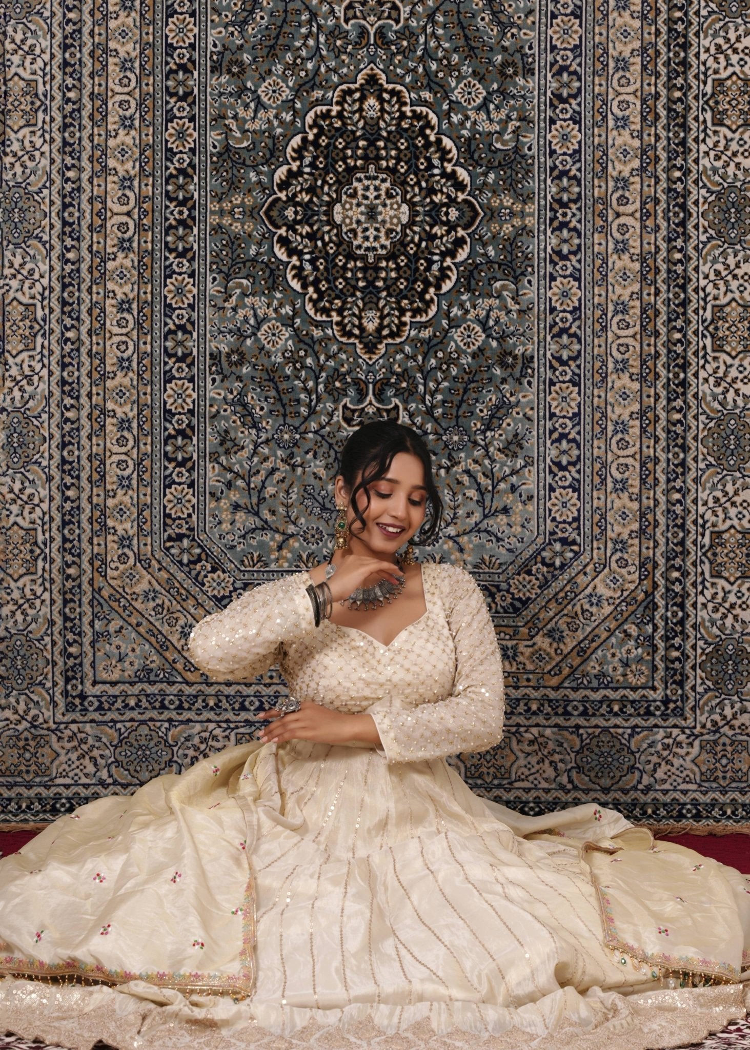 Ivory Hand - Work Silk Anarkali - Liza’s FashionLiza’s FashionAnarkaliXXSIvory Hand - Work Silk Anarkali