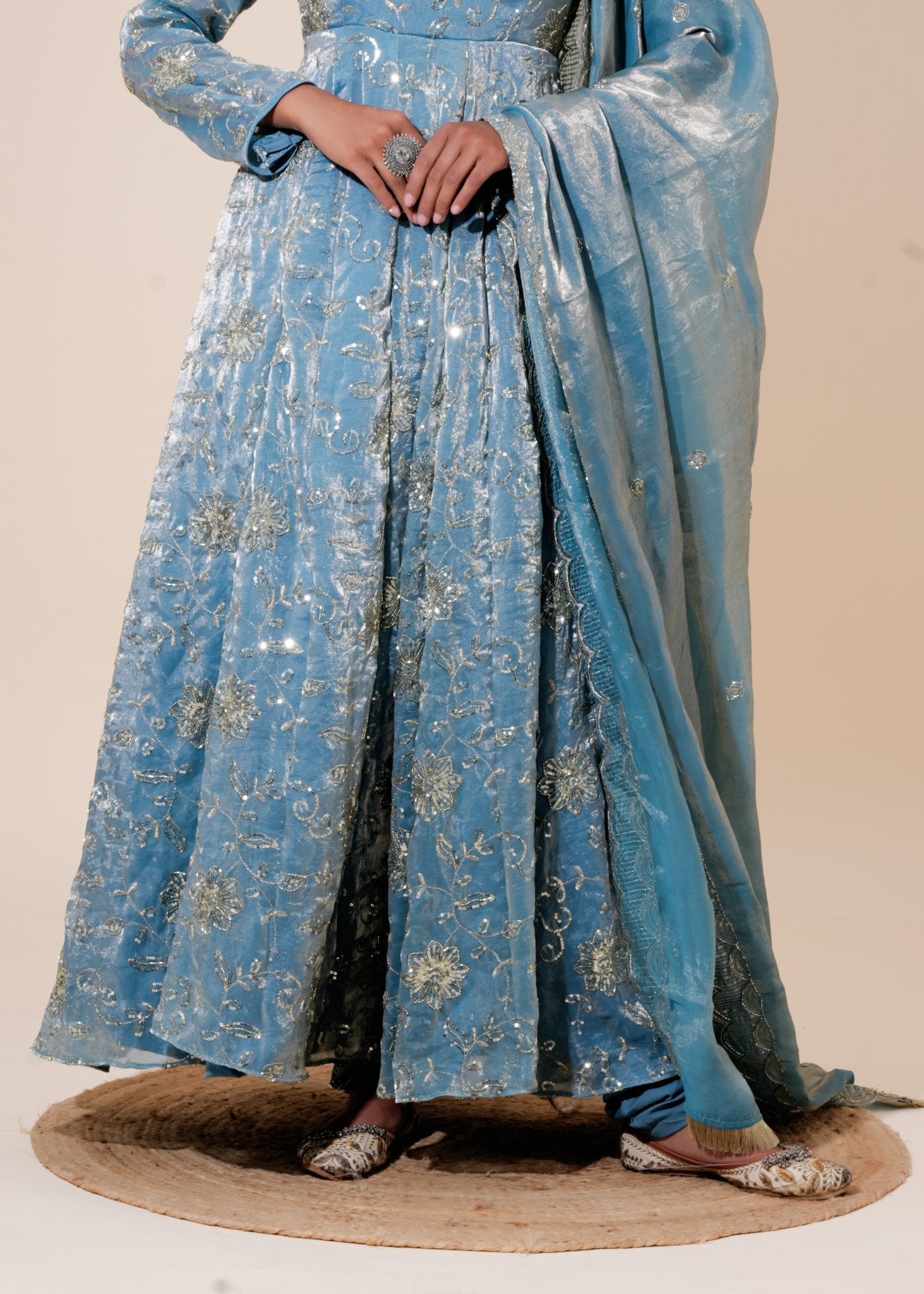 Powder Blue Hand - Work Silk Anarkali - Liza’s FashionLiza’s FashionAnarkaliXXSPowder Blue Hand - Work Silk Anarkali