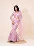 Light Pink Hand - Work Net Fishcut Lehenga - Liza’s FashionLiza’s FashionLehengaXXSLight Pink Hand - Work Net Fishcut Lehenga
