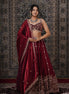 Dark Maroon Embroidered Silk Lehenga - Liza’s FashionLiza’s FashionLehengaXXSDark Maroon Embroidered Silk Lehenga